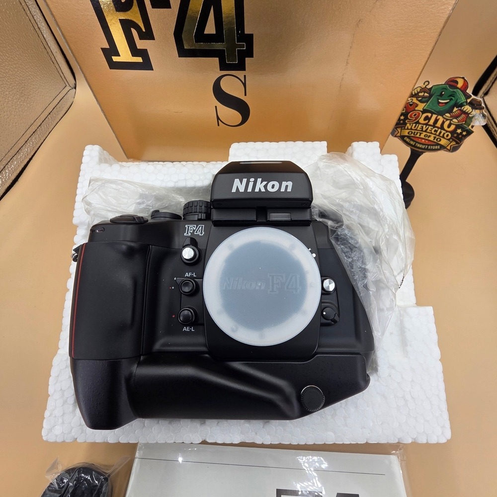 Nikon F4s 35mm SLR Film Camera Body MB-21 Battery Grip Gold Box Manual No. 260xx